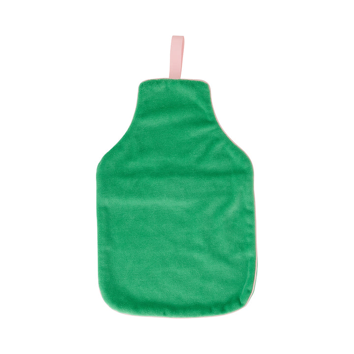 velvet hot water bottle cover meadow green