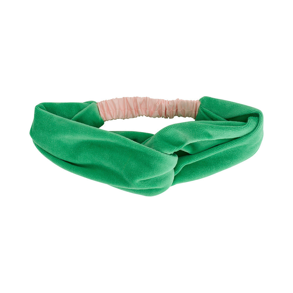 velvet cosy luxe headband meadow green