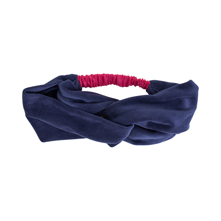 velvet cosy luxe headband sapphire blue