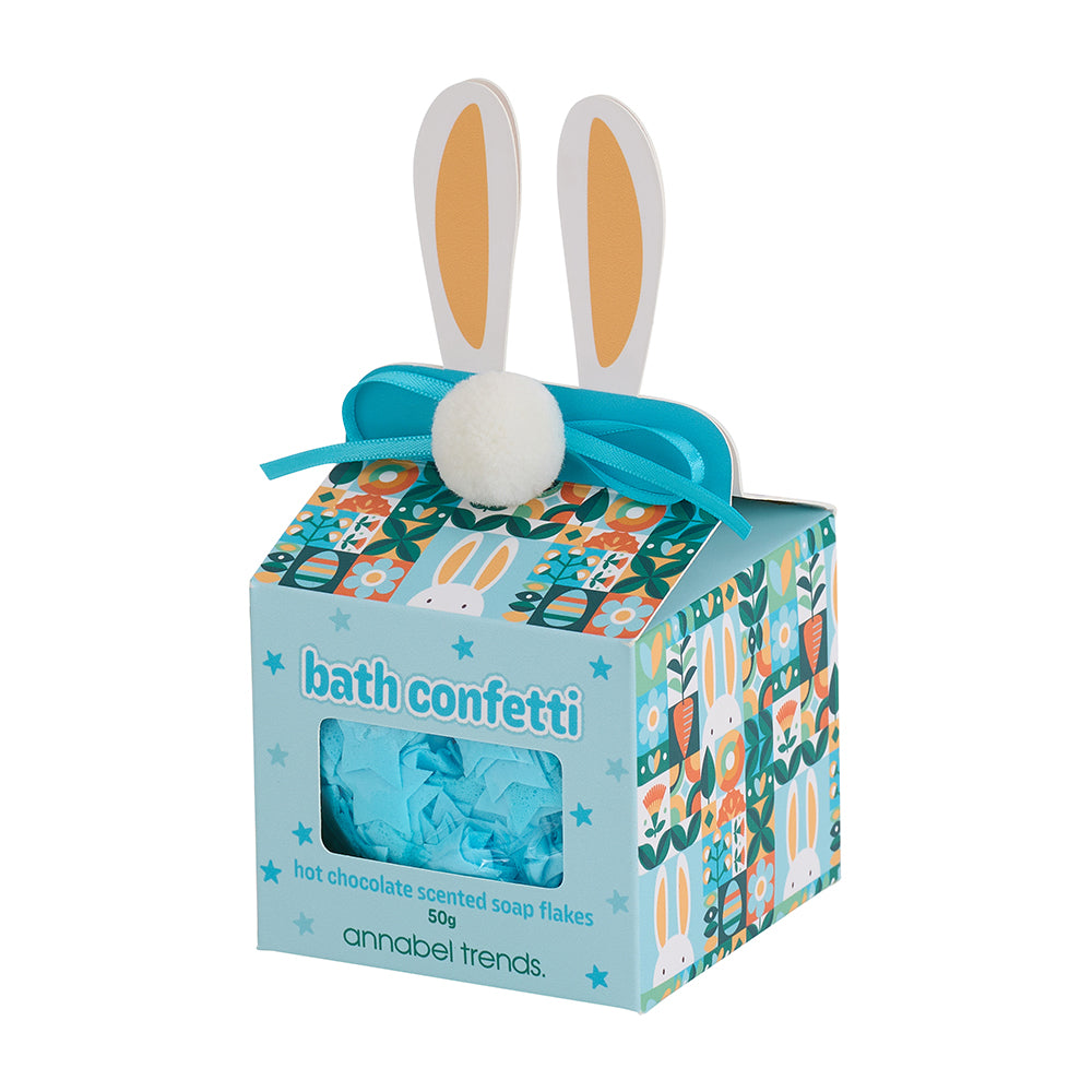 easter bath confetti blue hot chocolate soap flakes