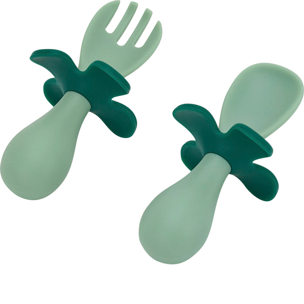 Flower Fork and Spoon Set - Green