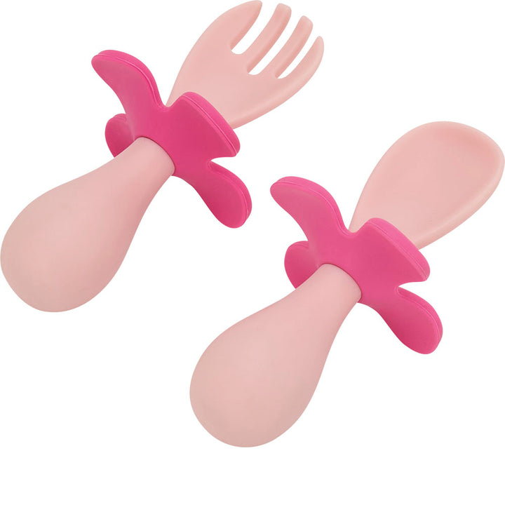 Flower Fork and Spoon Set - Pink