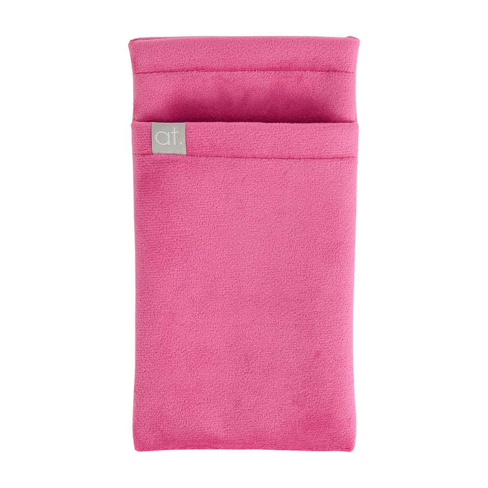 velvet double glasses case hot pink