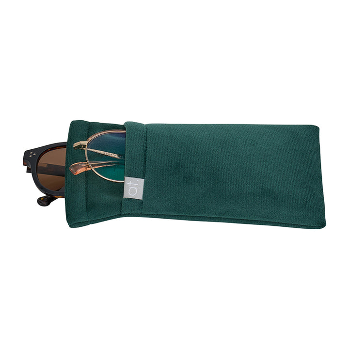 velvet-double glasses case emerald