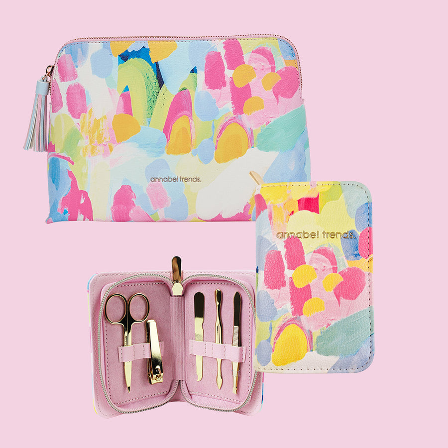 vanity bundle manicure toiletry bag good vibes