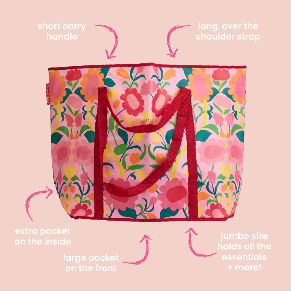 Jumbo Beach bag- flower patch