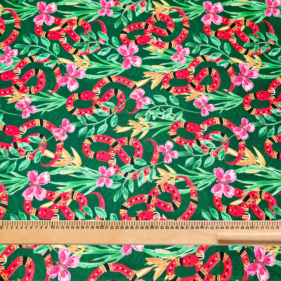 Fabric by the metre - Jungle Snake - Linen