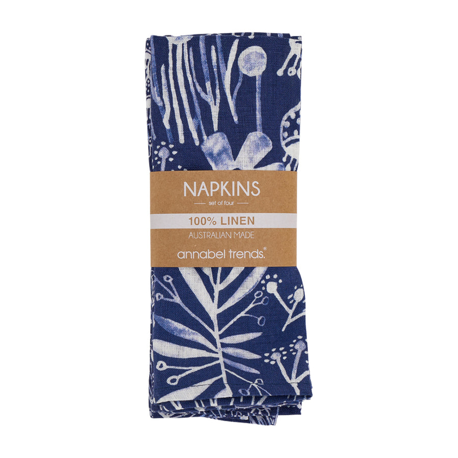 navy native linen napkins set