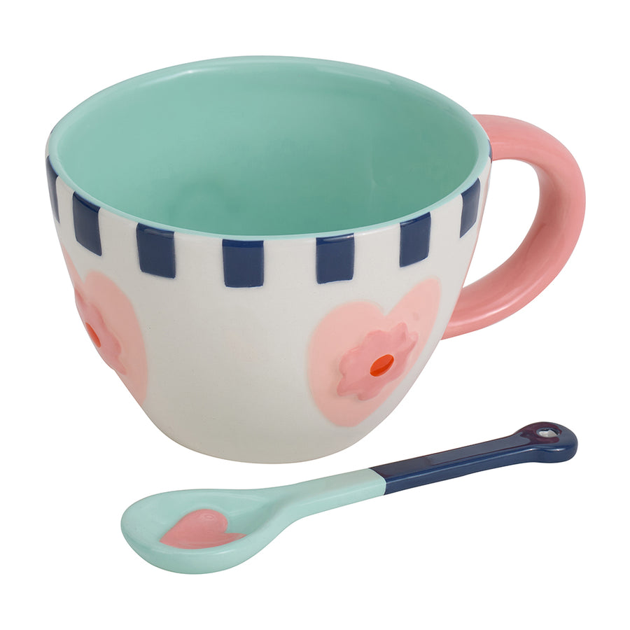 mothers day garden love mug and spoon