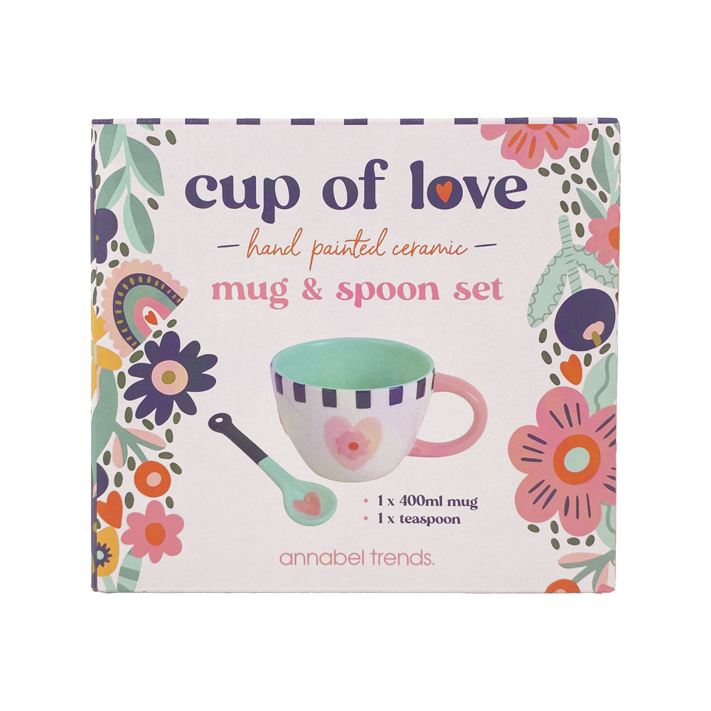 mothers day ceramic mug and spoon set garden love cup of love box