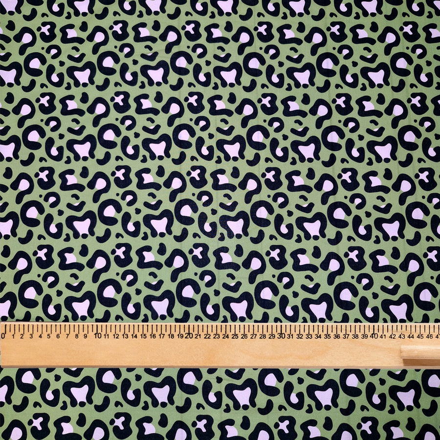 Fabric by the metre - Ocelot Pink Khaki - Cotton