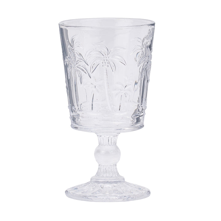 clear palm glassware goblet