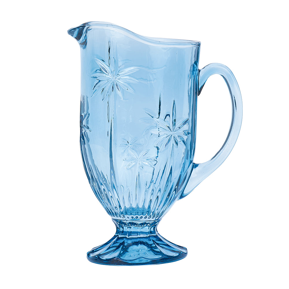 blue palm glassware jug