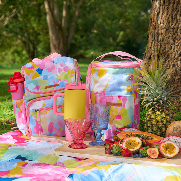 Annabel Trends - Picnic Cooler Lunch  - Backpack - Good Vibes - Lunch Bag - wine tumblers