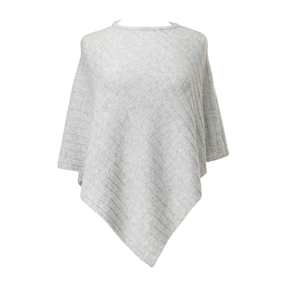 poncho knitted marle grey