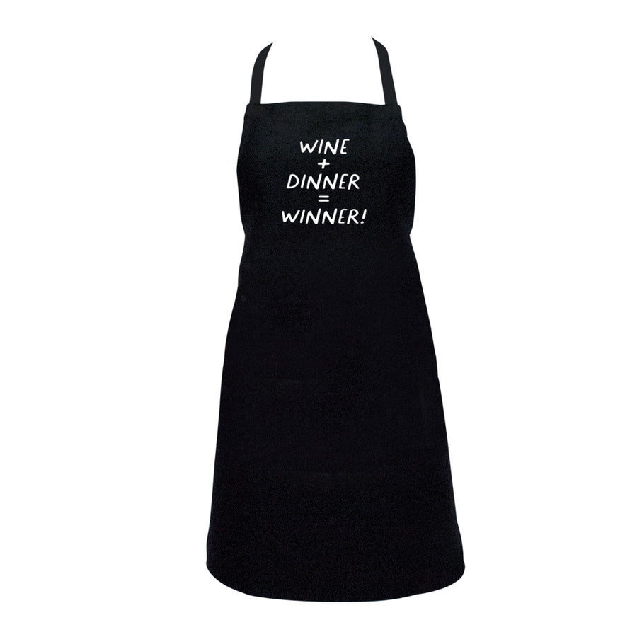 win +dinner + winner screen-print apron