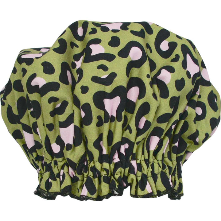 ocelot pink khaki shower cap