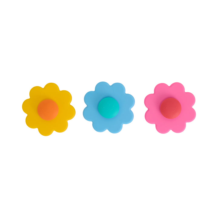 annabel trends silicone daisy spinners yellow blue pink