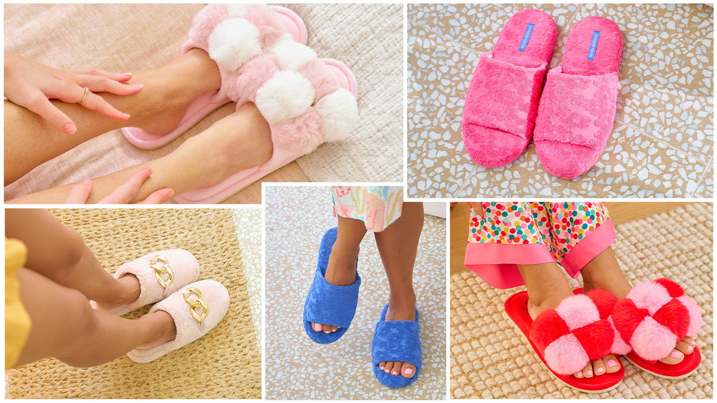 slippers-pom-pom-teryy-towel-mule-flowers-checkers-banner