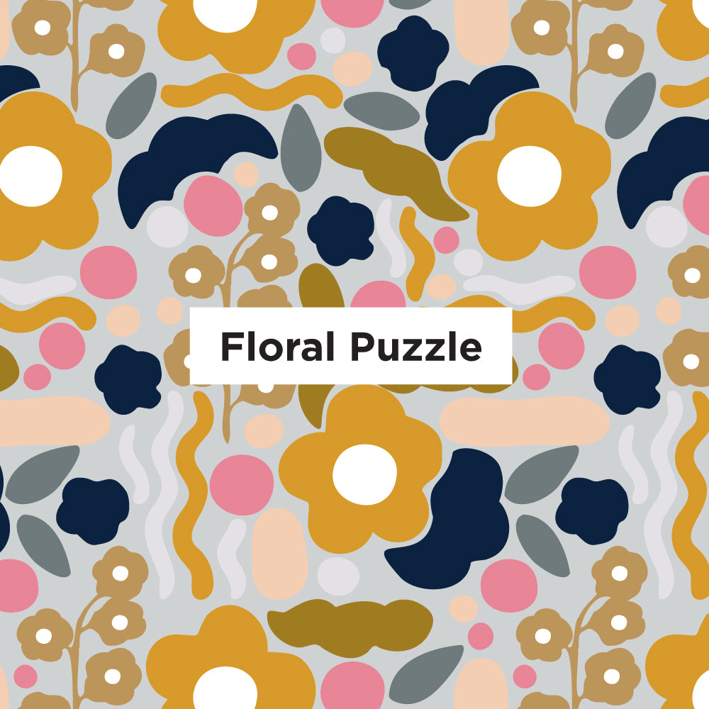 Floral Puzzle Mustard design