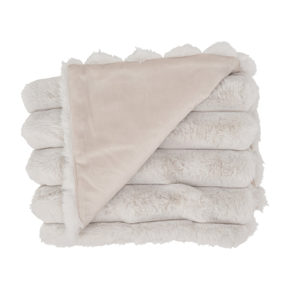 kids baby faux fur throw dove grey