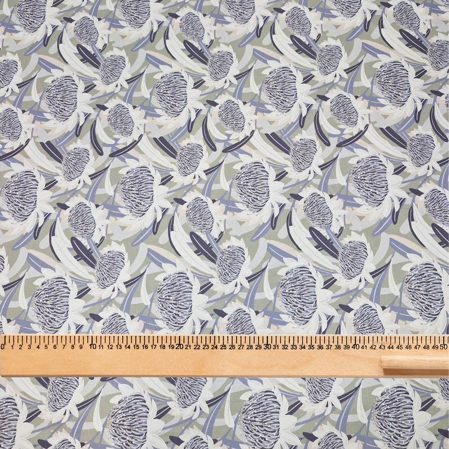 Fabric by the metre - Waratah Blue - Cotton