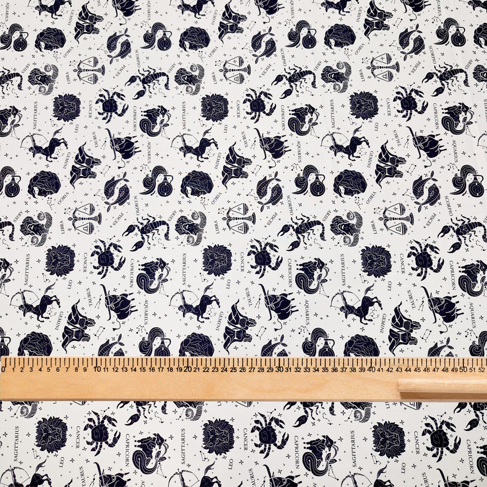 Fabric by the metre - Zodiac White - cotton