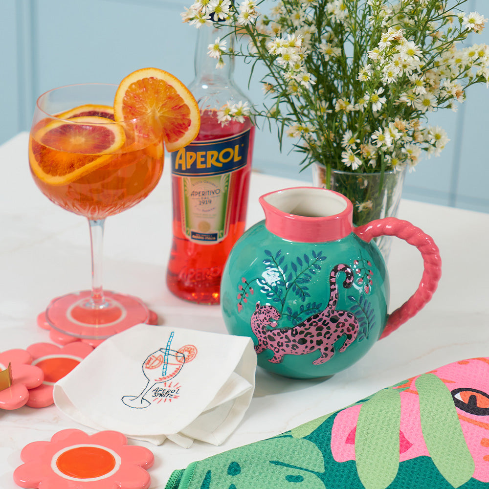 cheetah-jug-aperol-napkin-flower-coaster