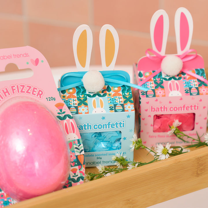 easter bath confetti soap pink blue