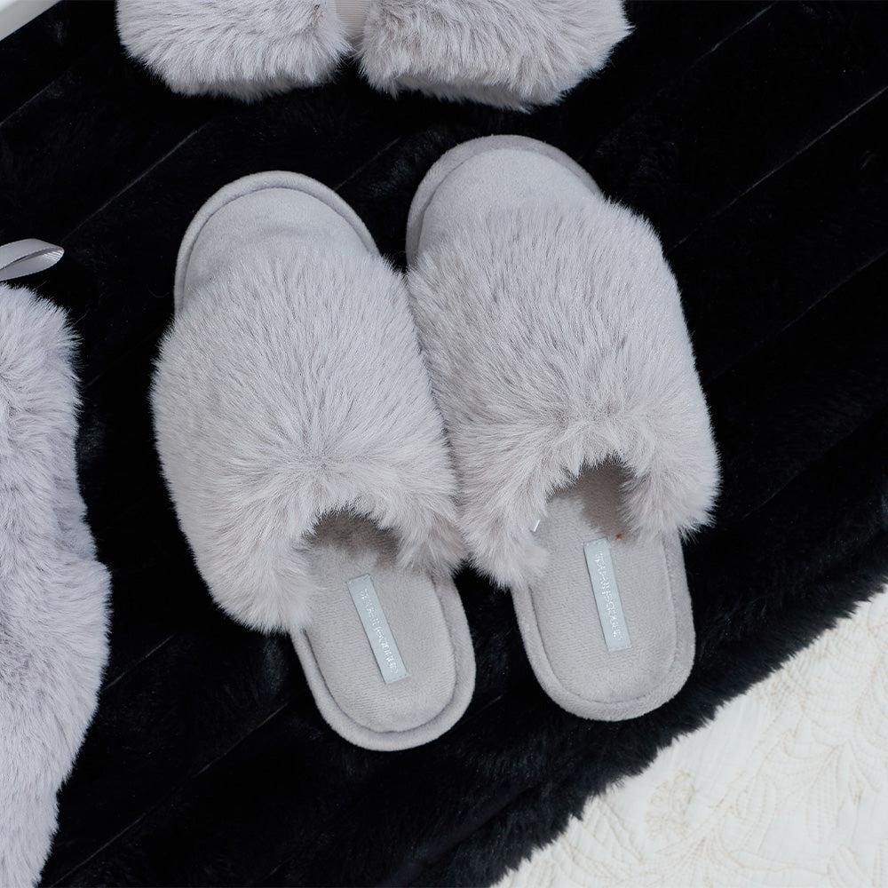 cosy luxe slippers grey