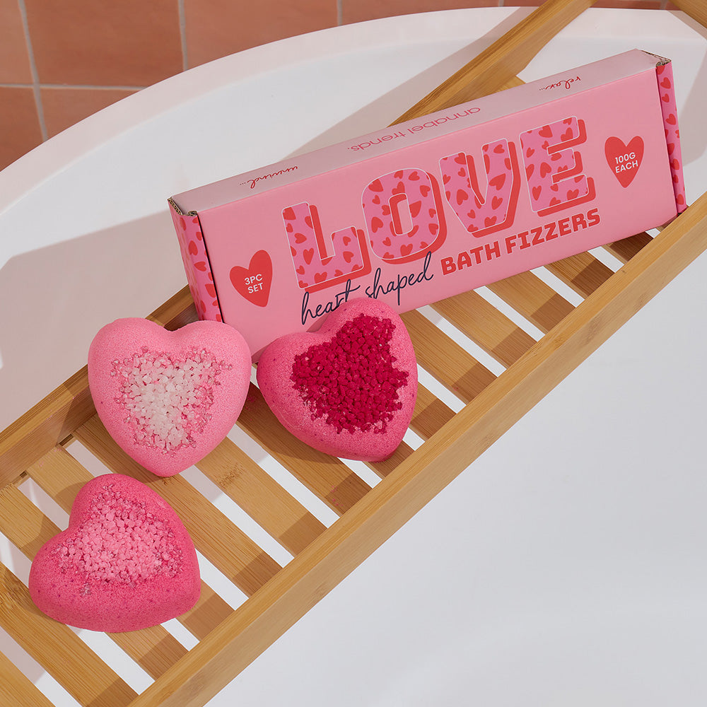 love heart bath fizzers