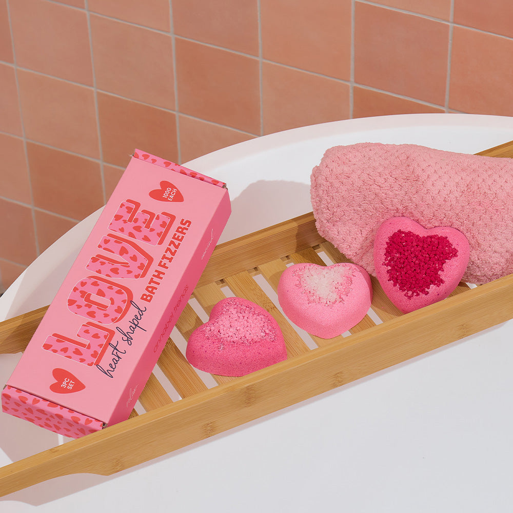 love heart bath fizzers