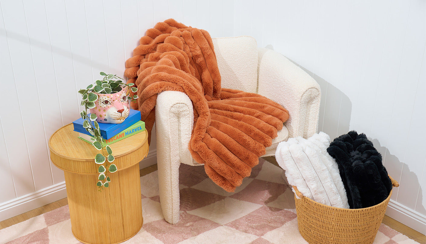 annabel trends ribbed faux fur throws