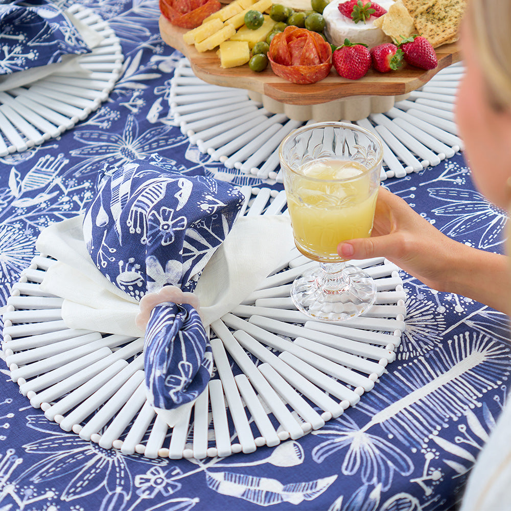 navy native linen napkins tablecloth