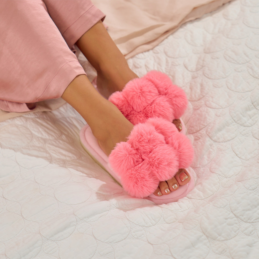 cosy luxe pompom slippers