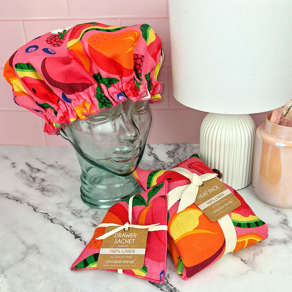 Tropicana shower cap heat pillow drawer sachet bathroom range